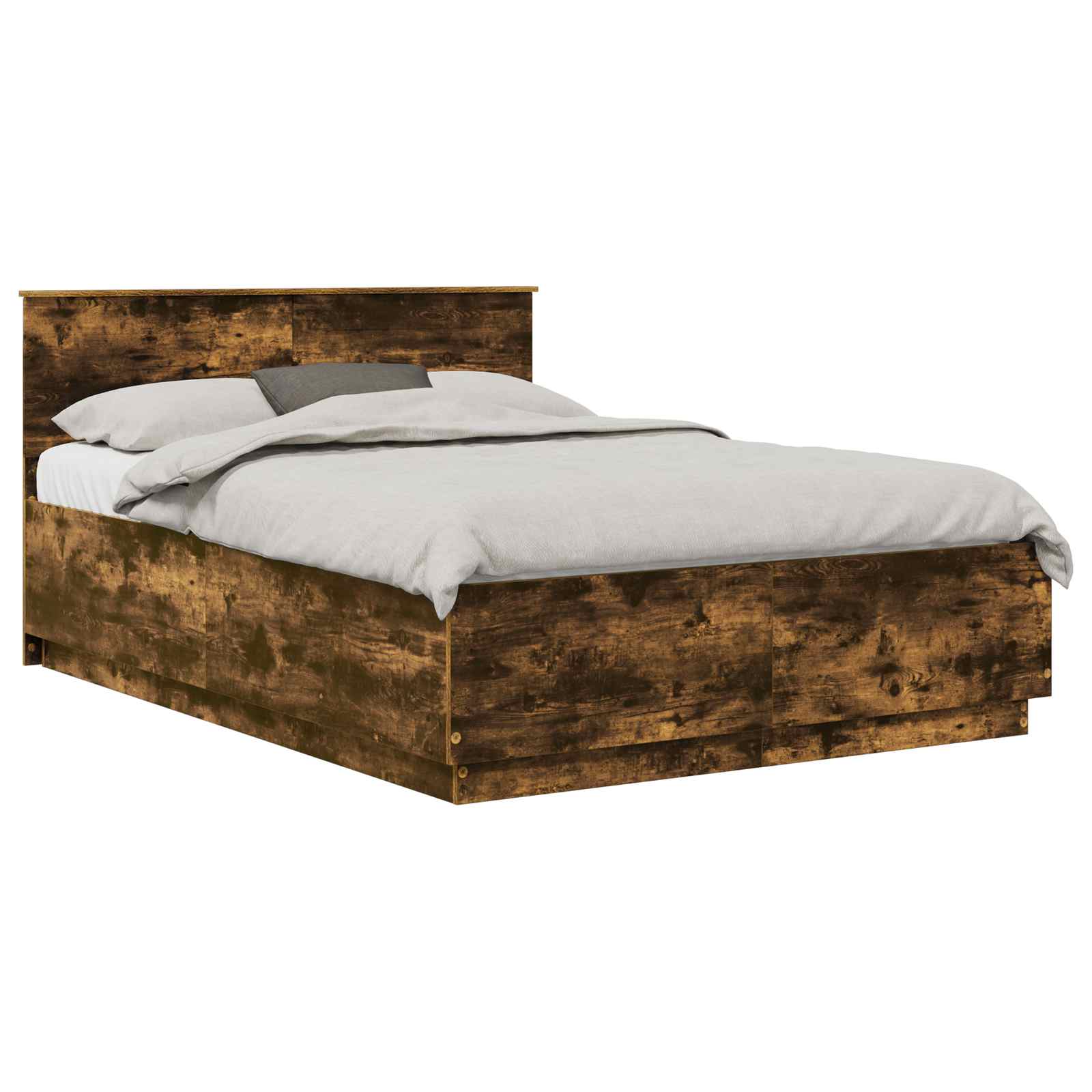 vidaXL Ramka łóżka Dąb wędzony 140 x 200 cm Materiał drewnopochodny