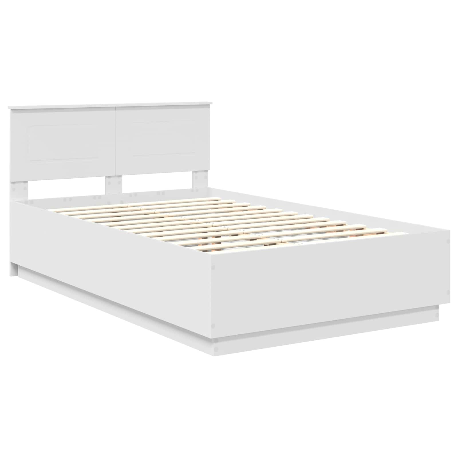 vidaXL Ramka łóżka Biały 135 x 190 cm Materiał drewnopochodny