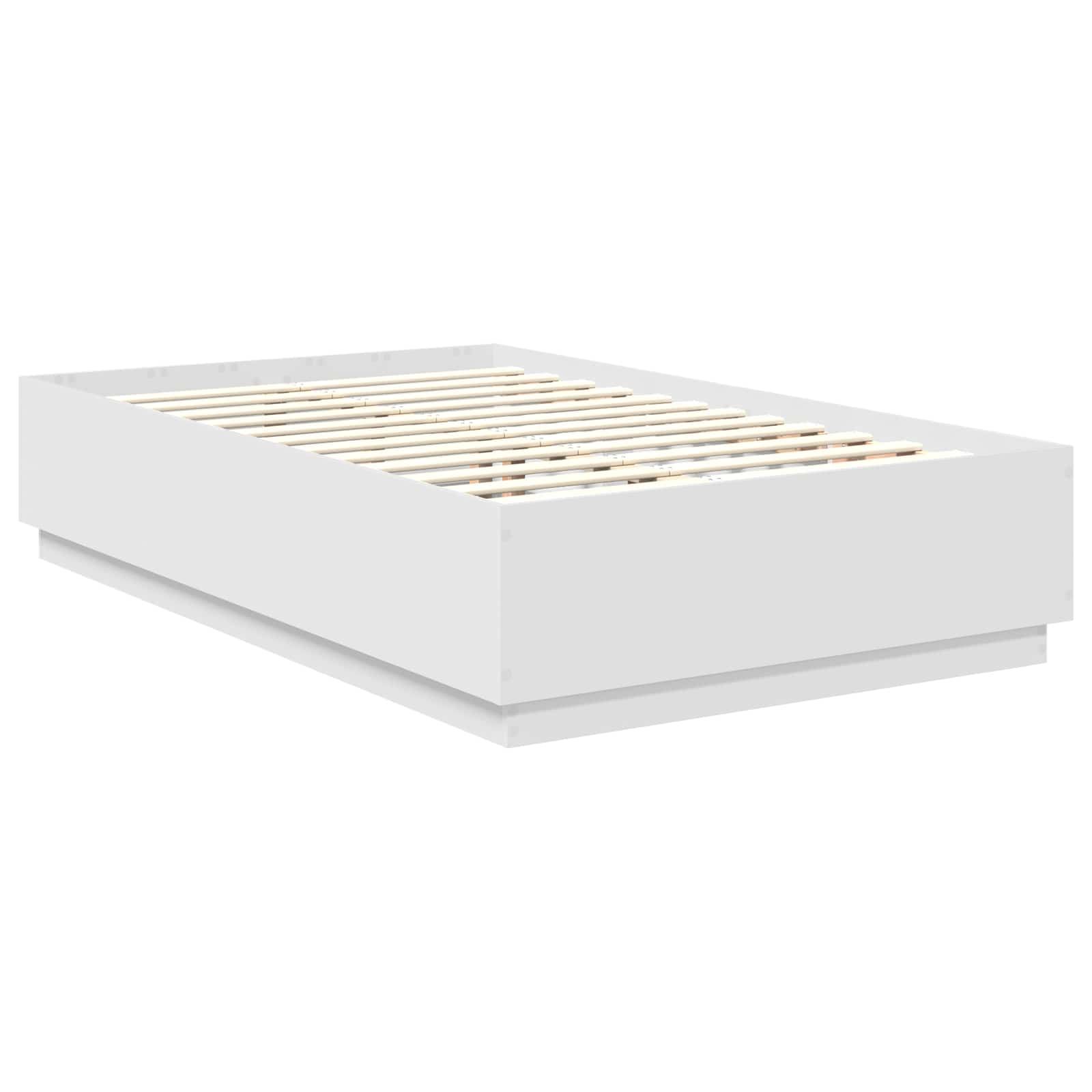 vidaXL Ramka łóżka Biały 135 x 190 cm Materiał drewnopochodny