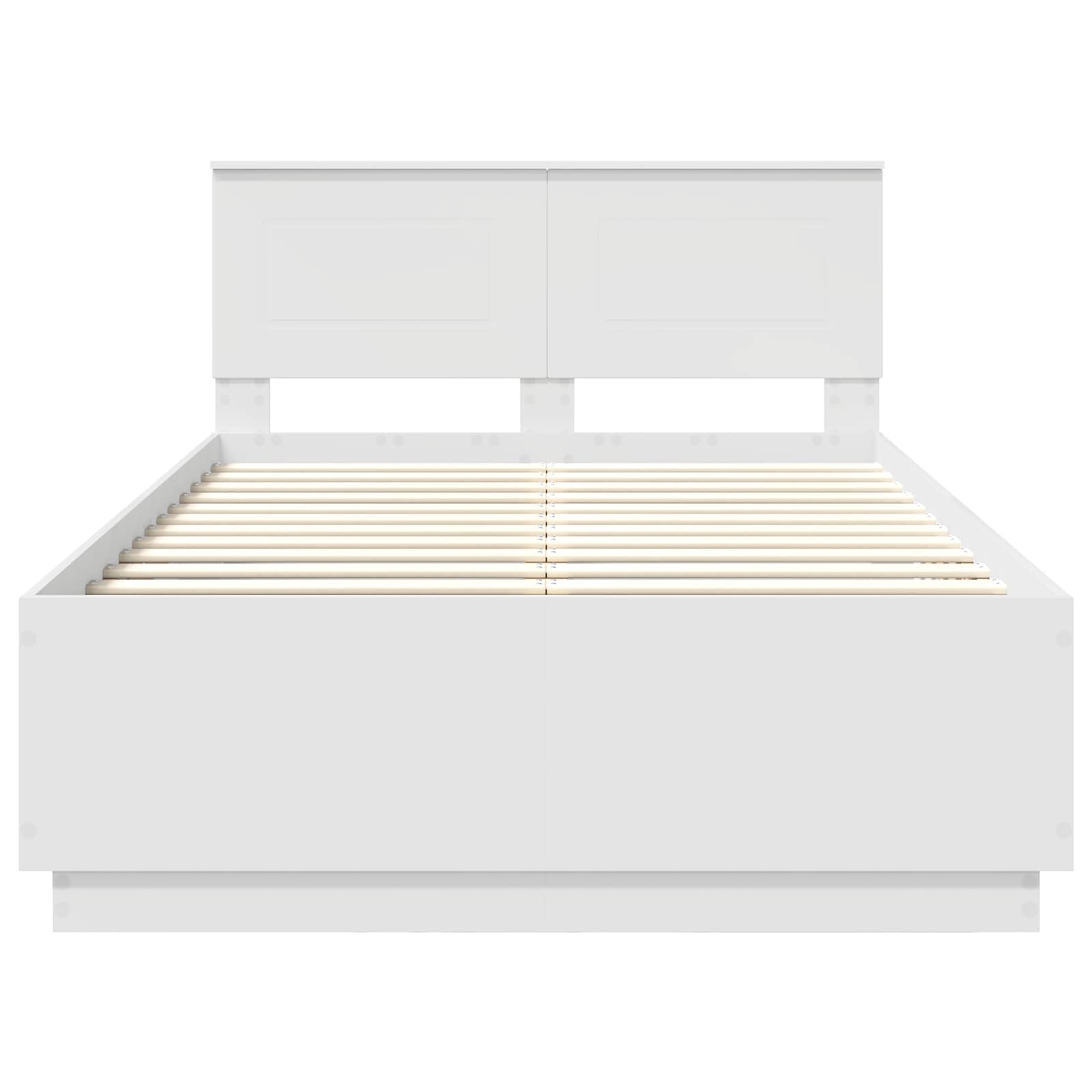 vidaXL Ramka łóżka Biały 135 x 190 cm Materiał drewnopochodny