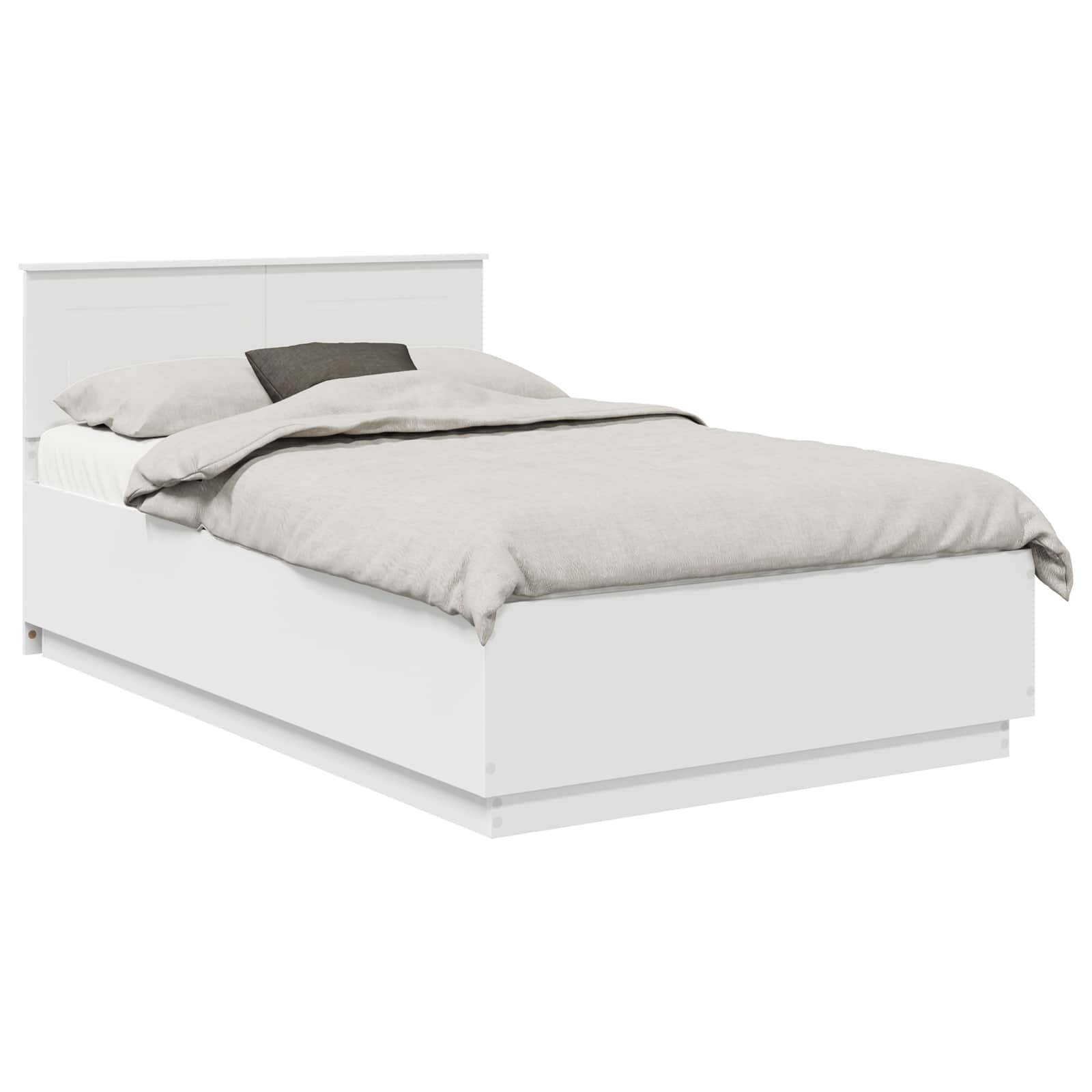 vidaXL Ramka łóżka Biały 135 x 190 cm Materiał drewnopochodny
