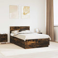 vidaXL Ramka łóżka Dąb wędzony 135 x 190 cm Materiał drewnopochodny