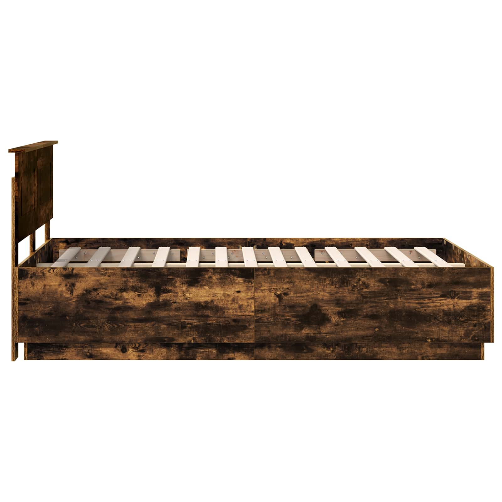 vidaXL Ramka łóżka Dąb wędzony 135 x 190 cm Materiał drewnopochodny