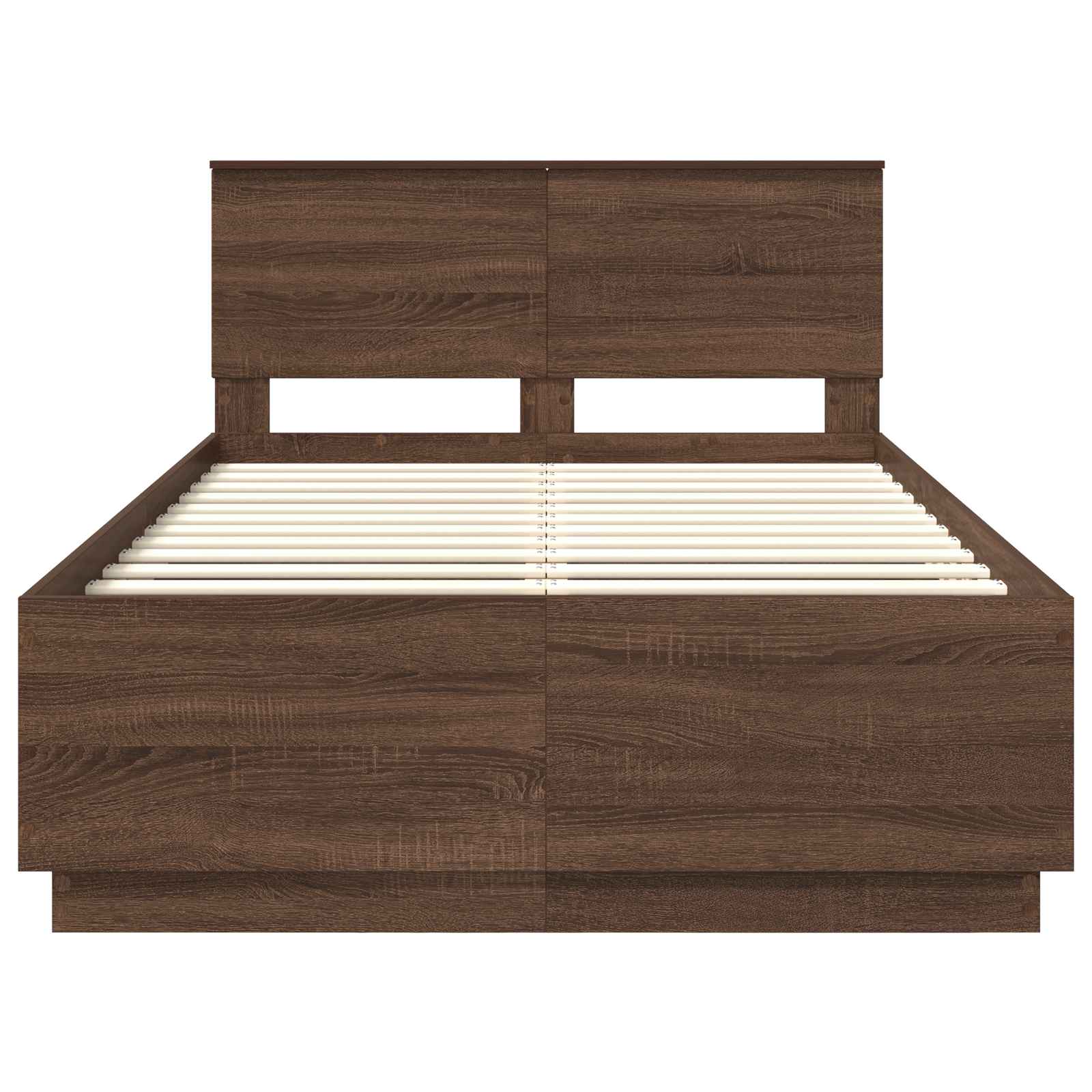 vidaXL Ramka łóżka Brązowy dąb 135 x 190 cm Materiał drewnopochodny
