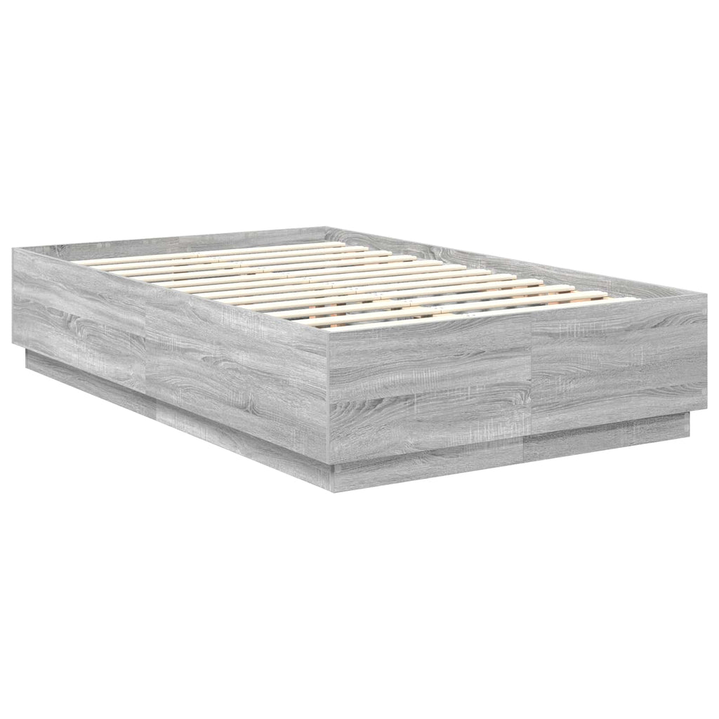 vidaXL Ramka łóżka Szary Sonoma 120 x 190 cm Materiał drewnopochodny