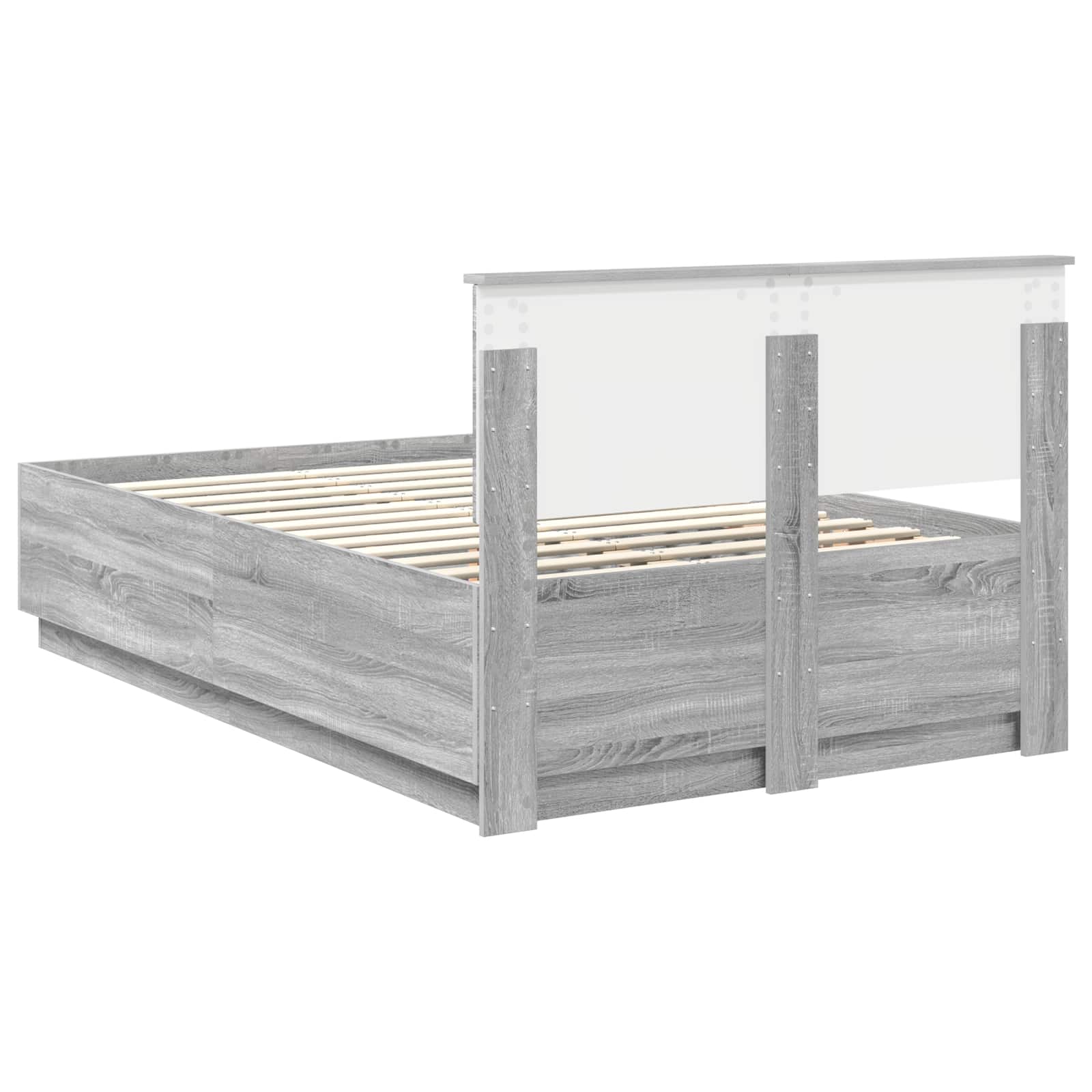 vidaXL Ramka łóżka Szary Sonoma 120 x 190 cm Materiał drewnopochodny