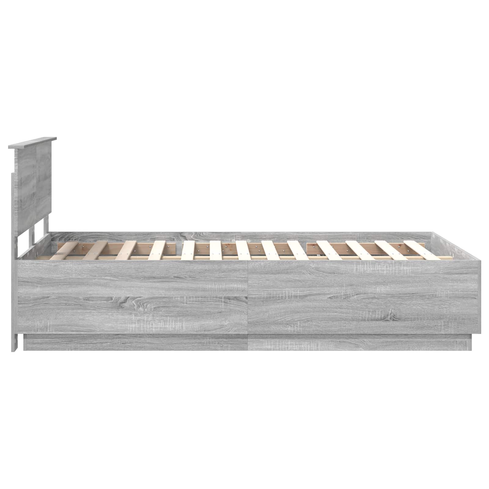 vidaXL Ramka łóżka Szary Sonoma 120 x 190 cm Materiał drewnopochodny