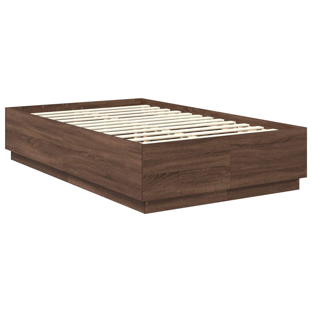 vidaXL Ramka łóżka Brązowy dąb 120 x 190 cm Materiał drewnopochodny