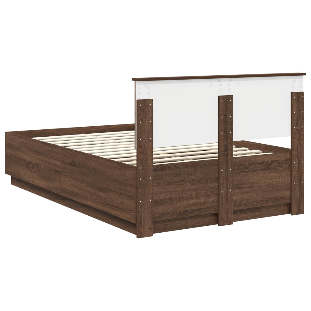vidaXL Ramka łóżka Brązowy dąb 120 x 190 cm Materiał drewnopochodny