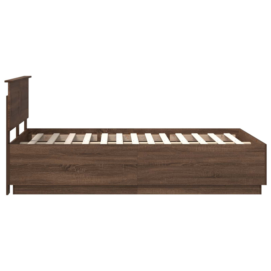 vidaXL Ramka łóżka Brązowy dąb 120 x 190 cm Materiał drewnopochodny
