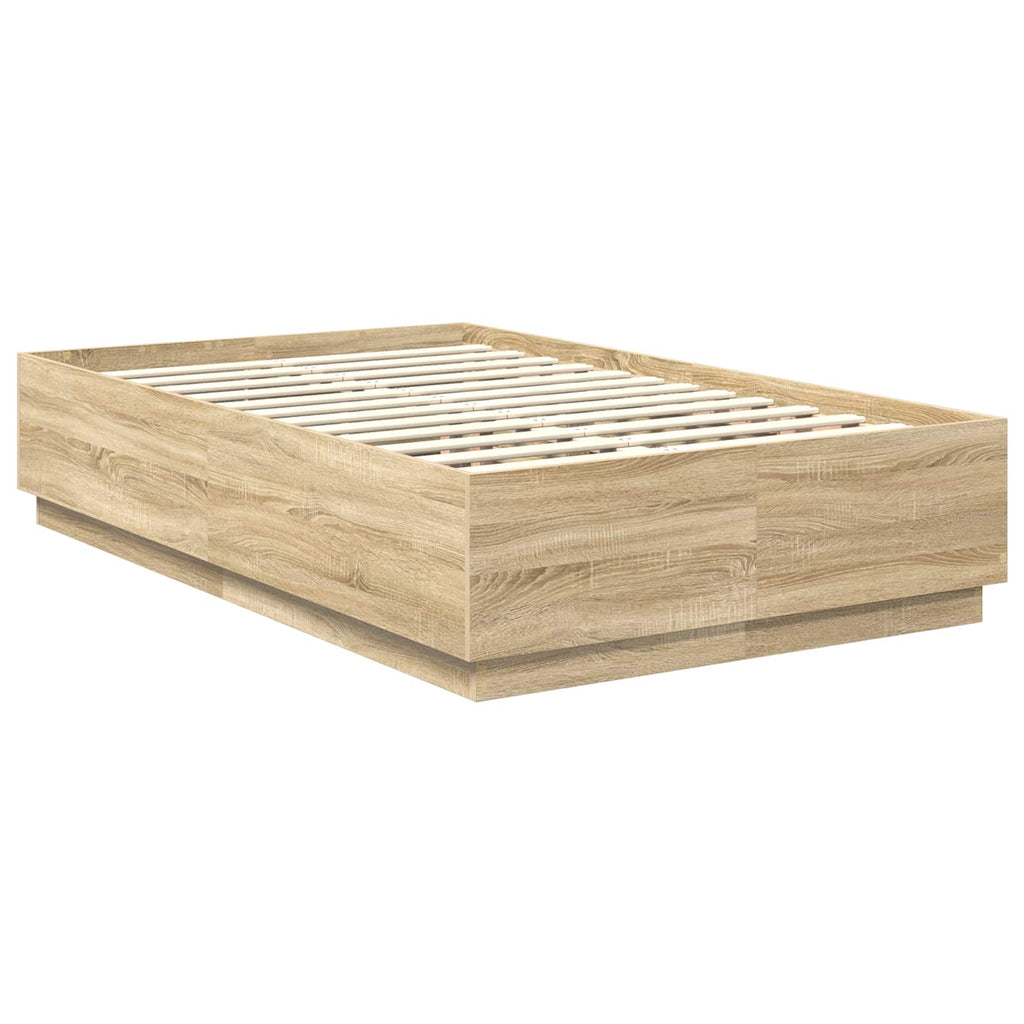 vidaXL Ramka łóżka Dąb Sonoma 120 x 200 cm Materiał drewnopochodny