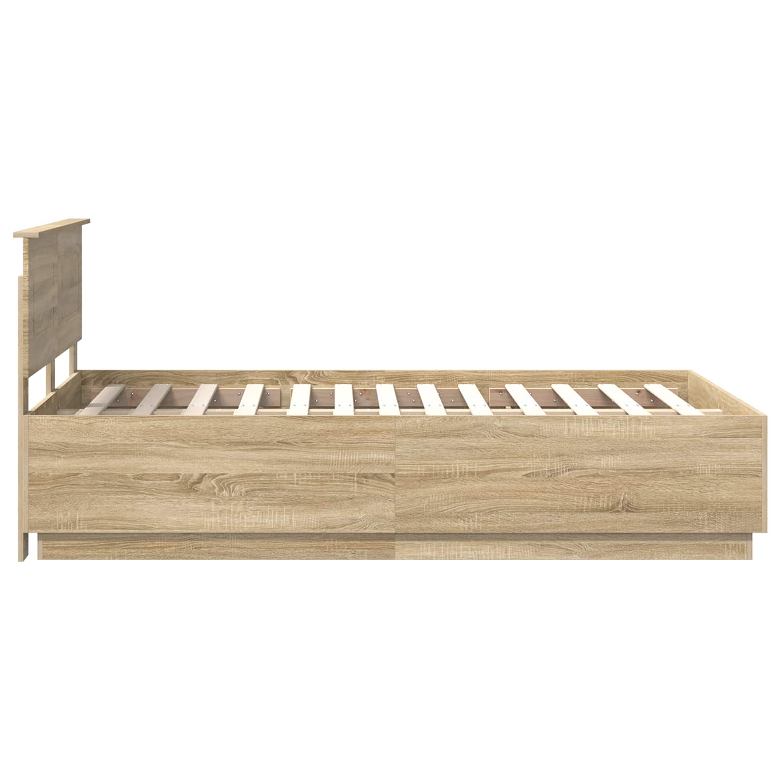 vidaXL Ramka łóżka Dąb Sonoma 120 x 200 cm Materiał drewnopochodny