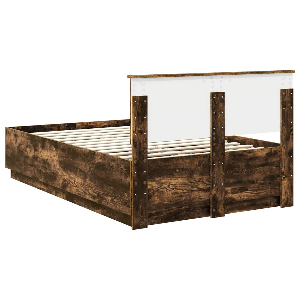 vidaXL Ramka łóżka Dąb wędzony 120 x 200 cm Materiał drewnopochodny