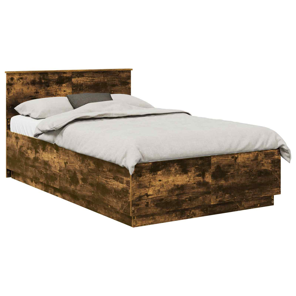 vidaXL Ramka łóżka Dąb wędzony 120 x 200 cm Materiał drewnopochodny