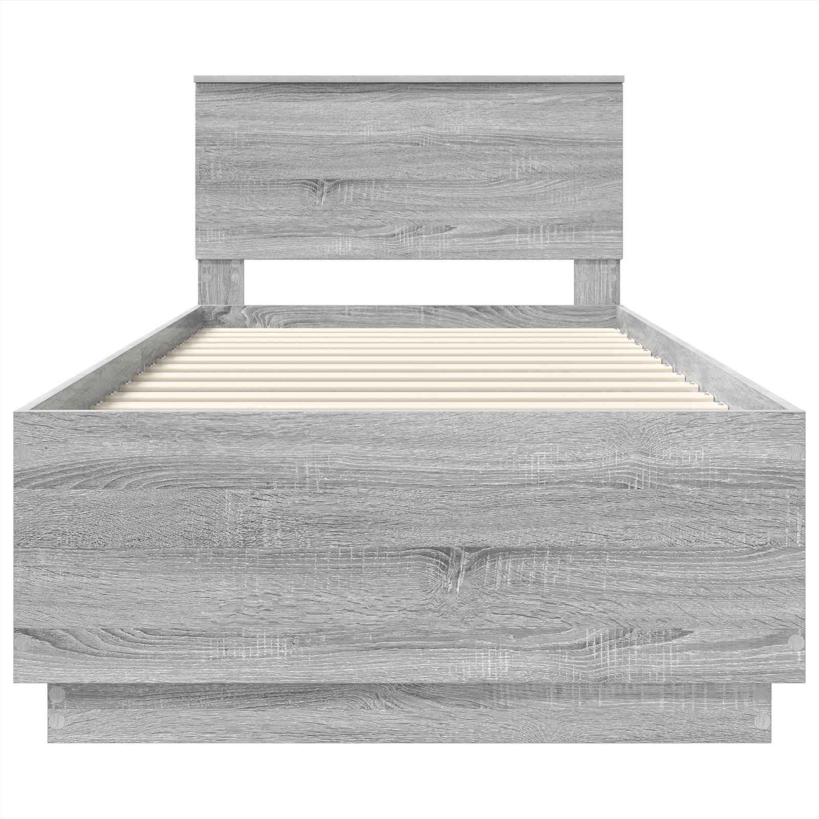 vidaXL Ramka łóżka Szary Sonoma 100 x 200 cm Materiał drewnopochodny