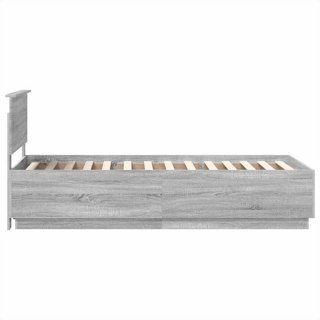 vidaXL Ramka łóżka Szary Sonoma 100 x 200 cm Materiał drewnopochodny