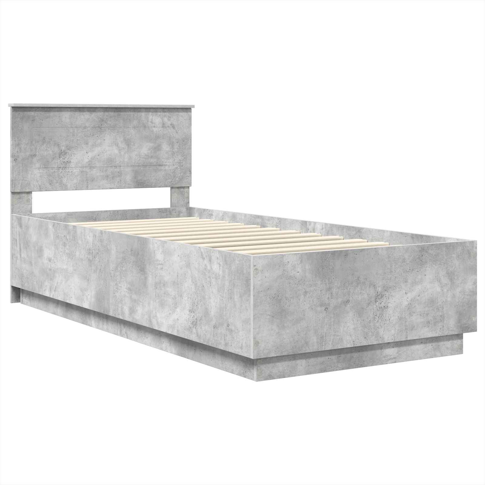 vidaXL Ramka łóżka Betonowy szary 90 x 190 cm Materiał drewnopochodny