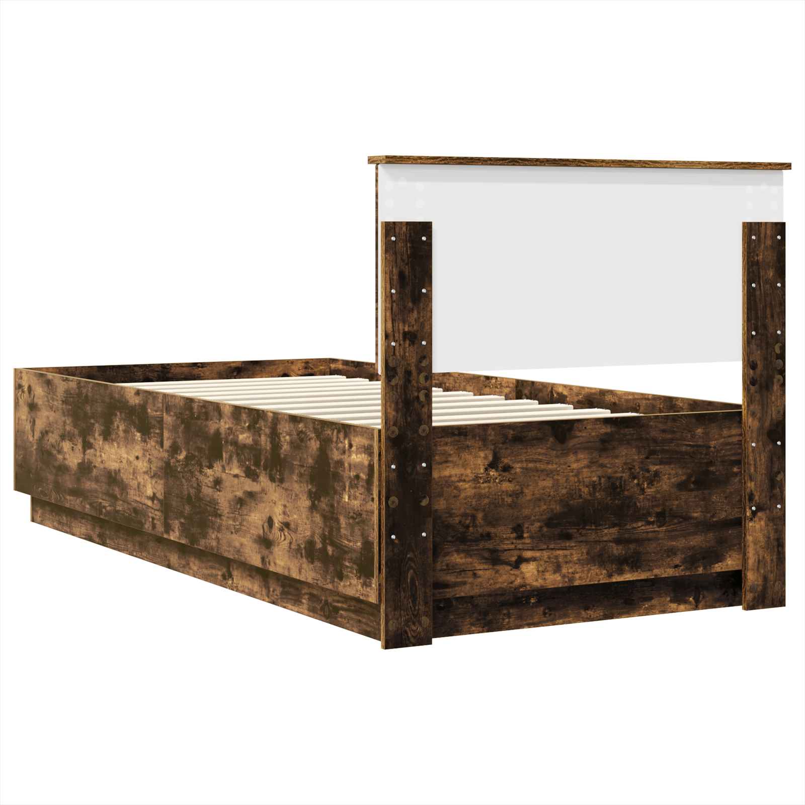 vidaXL Ramka łóżka Dąb wędzony 90 x 190 cm Materiał drewnopochodny