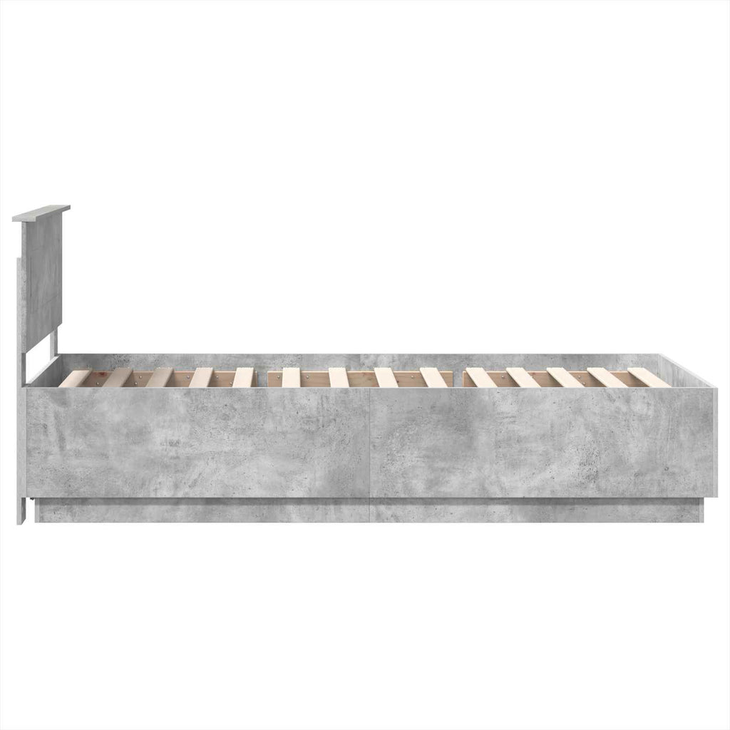 vidaXL Ramka łóżka Betonowy szary 90 x 200 cm Materiał drewnopochodny