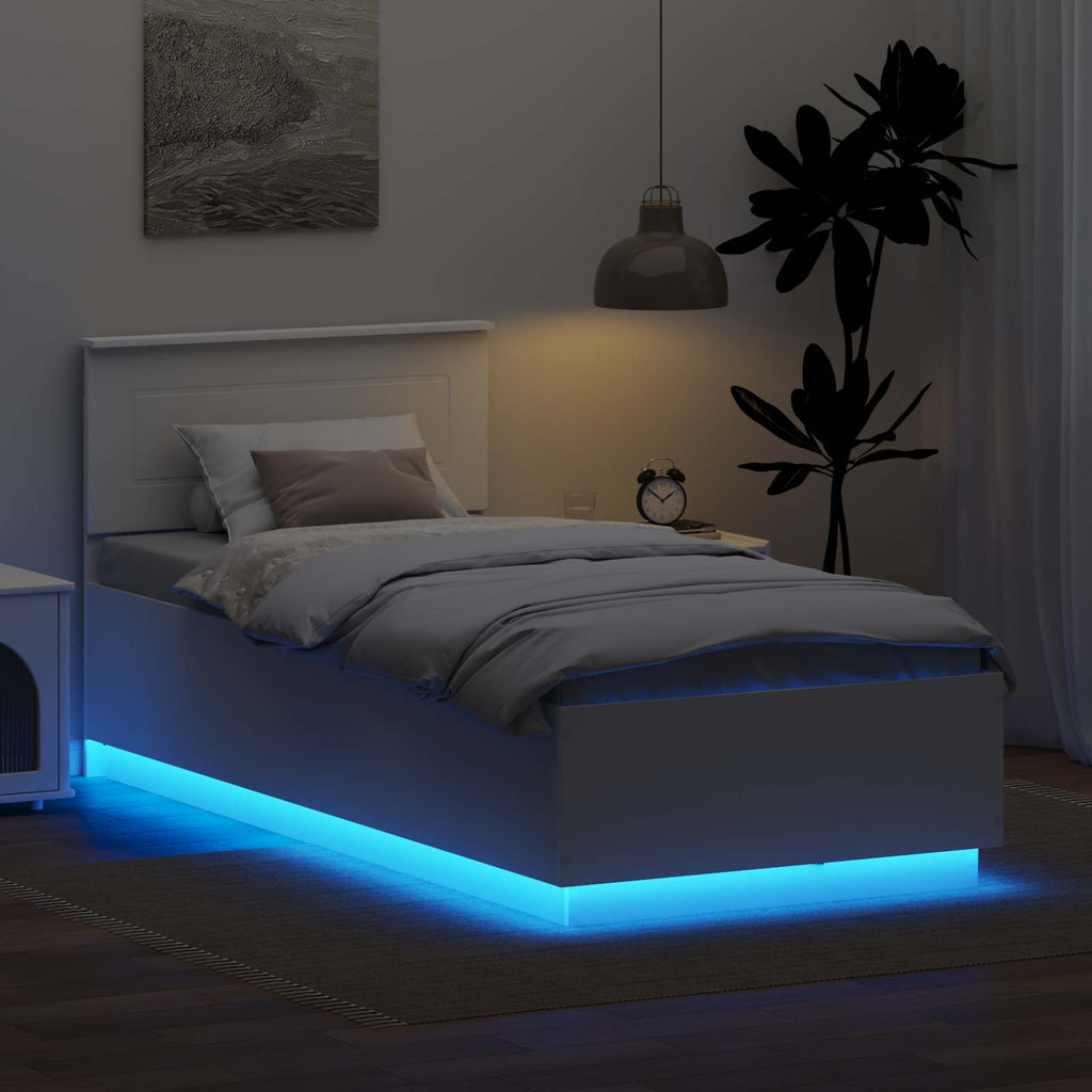 vidaXL Ramka łóżka Biały 70 x 190 cm Materiał drewnopochodny