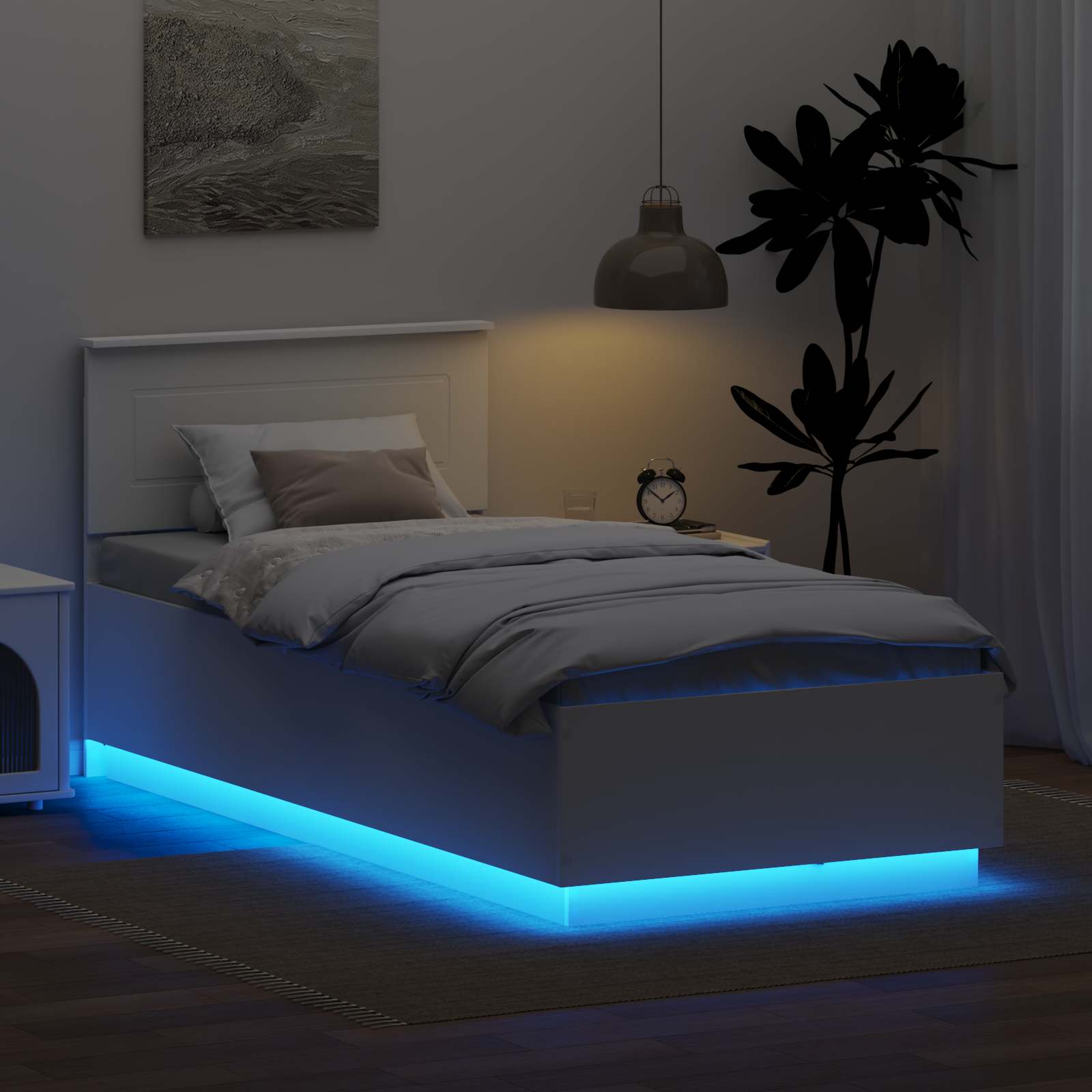 vidaXL Ramka łóżka Biały 70 x 190 cm Materiał drewnopochodny