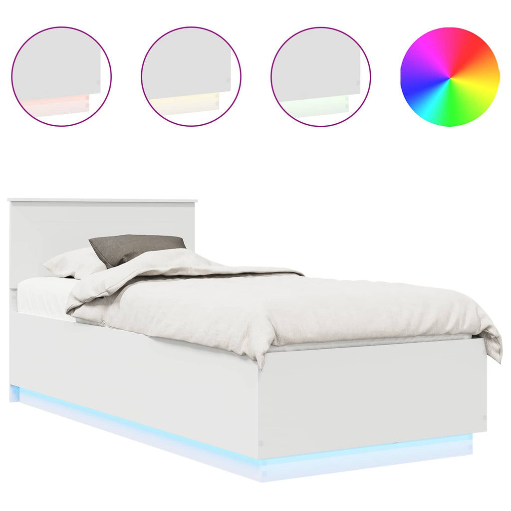 vidaXL Ramka łóżka Biały 70 x 190 cm Materiał drewnopochodny