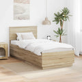 vidaXL Ramka łóżka Dąb Sonoma 70 x 190 cm Materiał drewnopochodny
