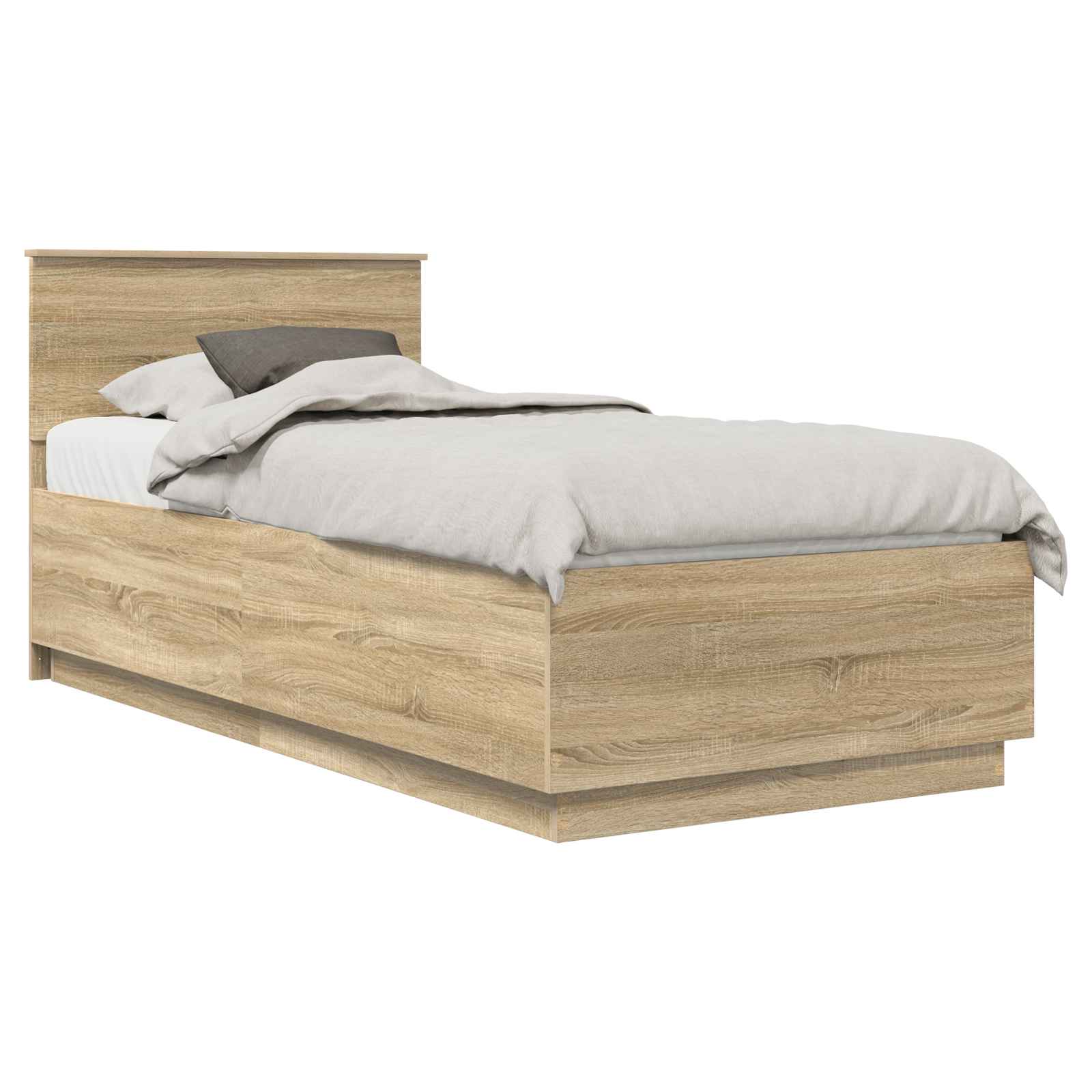 vidaXL Ramka łóżka Dąb Sonoma 70 x 190 cm Materiał drewnopochodny
