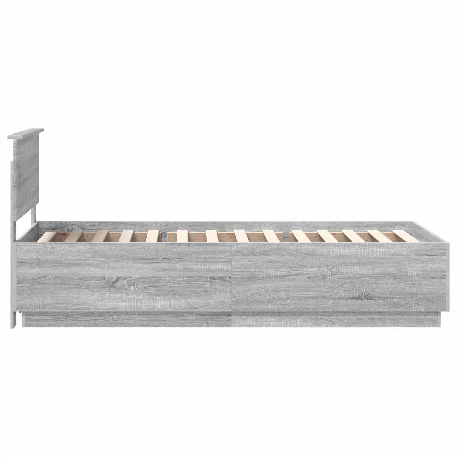 vidaXL Ramka łóżka Szary Sonoma 70 x 190 cm Materiał drewnopochodny