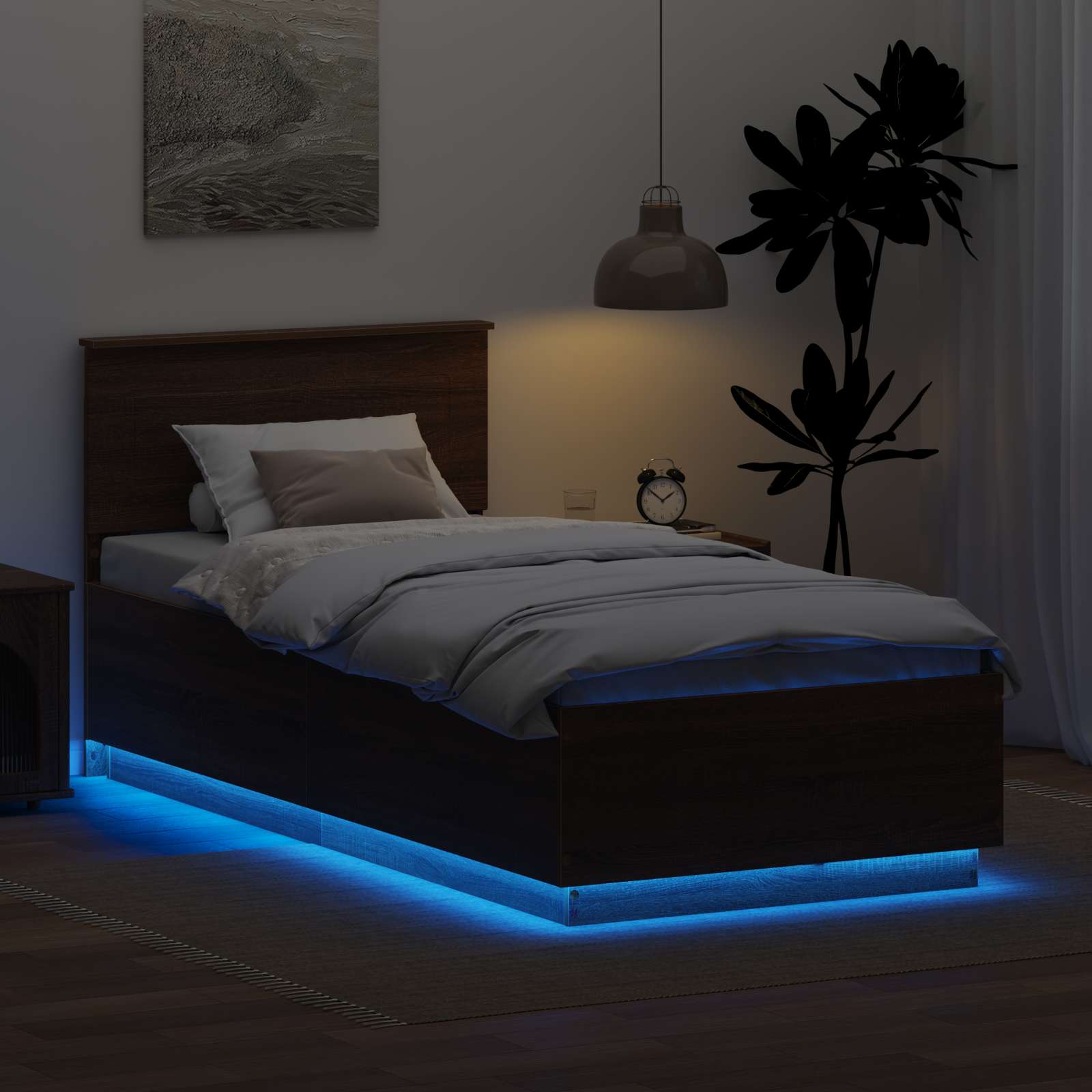 vidaXL Ramka łóżka Brązowy dąb 70 x 190 cm Materiał drewnopochodny