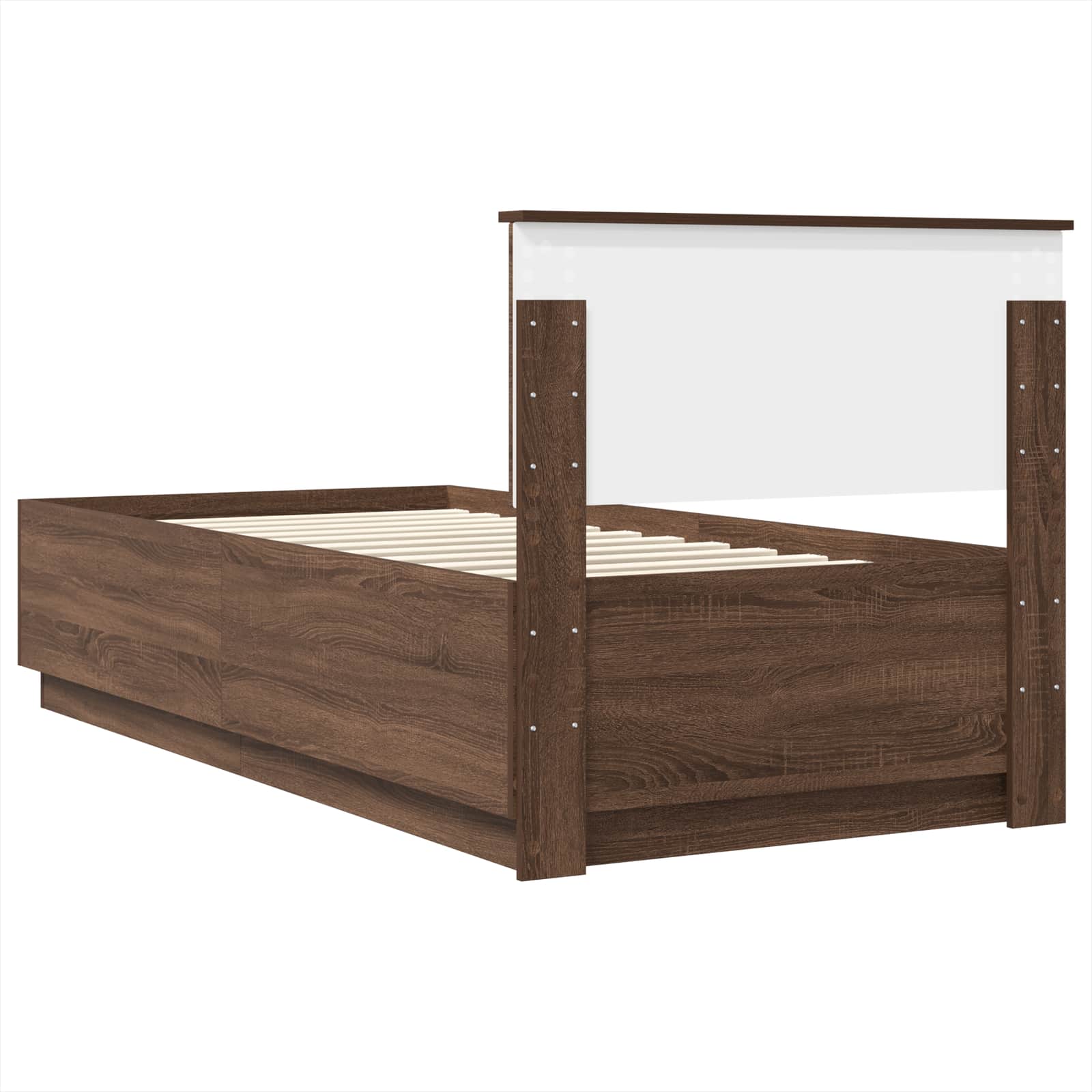 vidaXL Ramka łóżka Brązowy dąb 70 x 190 cm Materiał drewnopochodny