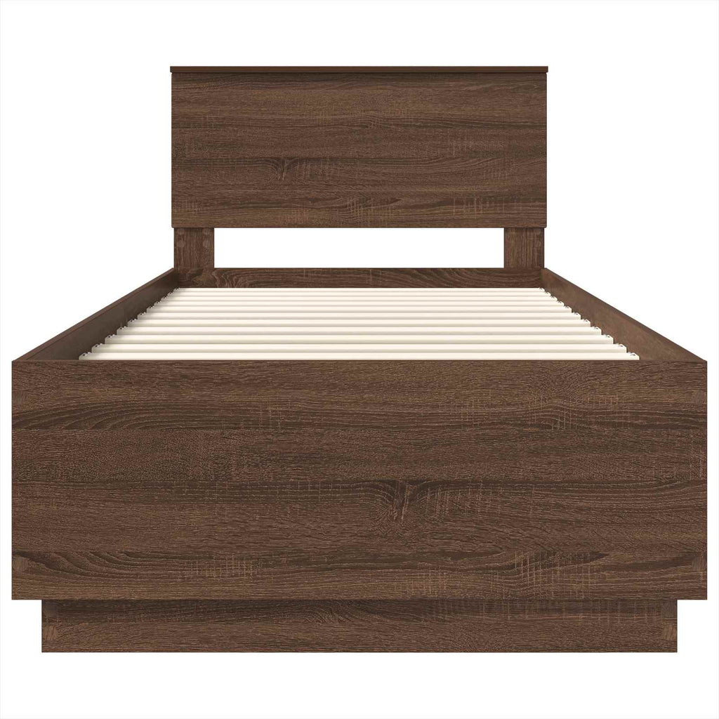 vidaXL Ramka łóżka Brązowy dąb 70 x 190 cm Materiał drewnopochodny