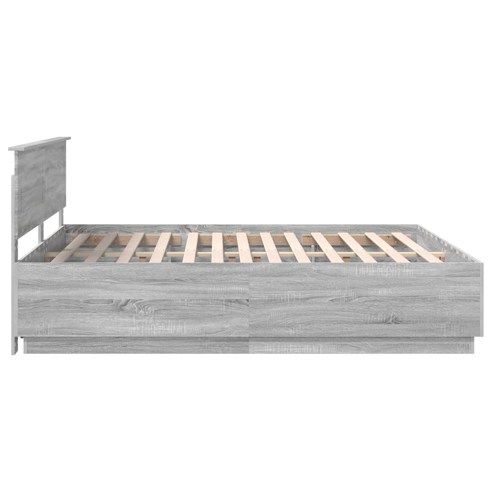 vidaXL Ramka łóżka Szary Sonoma 200 x 200 cm Drewno inżynieryjne