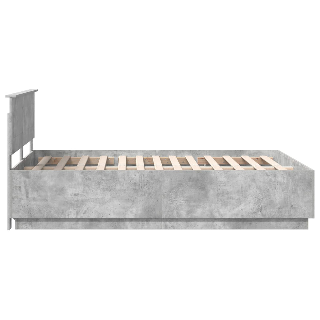 vidaXL Ramka łóżka Betonowy szary 160 x 200 cm Drewno inżynieryjne