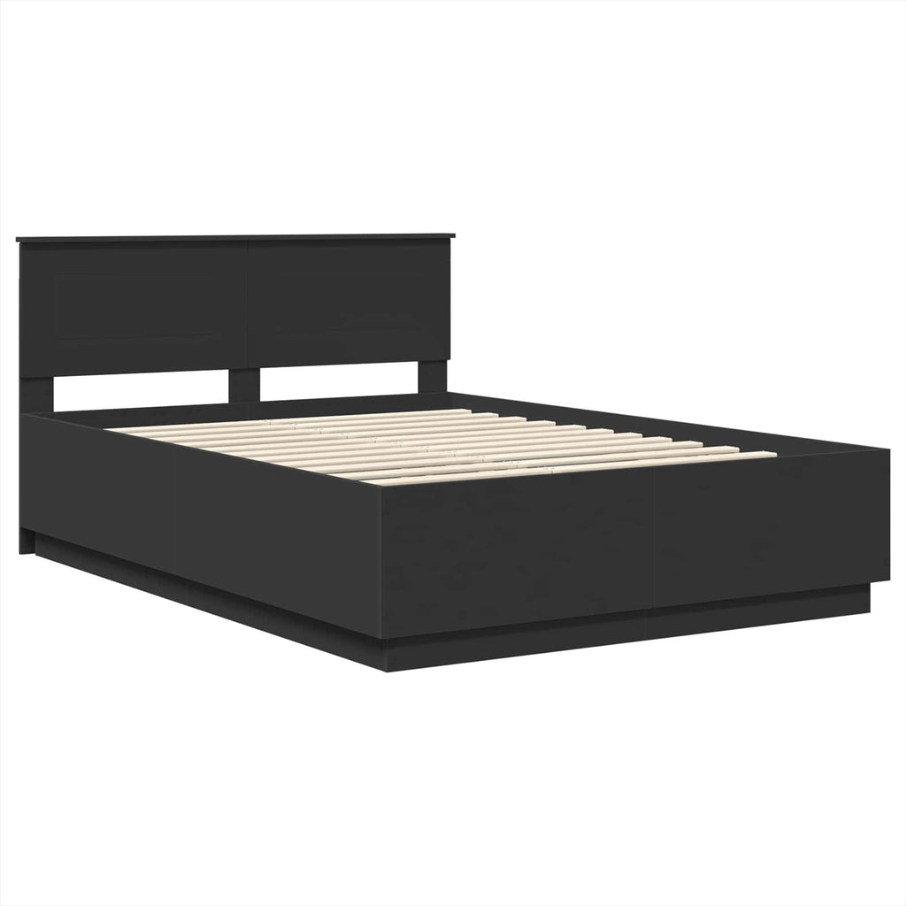 vidaXL Ramka łóżka Czarny 150 x 200 cm Drewno inżynieryjne