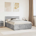 vidaXL Ramka łóżka Betonowy szary 150 x 200 cm Drewno inżynieryjne