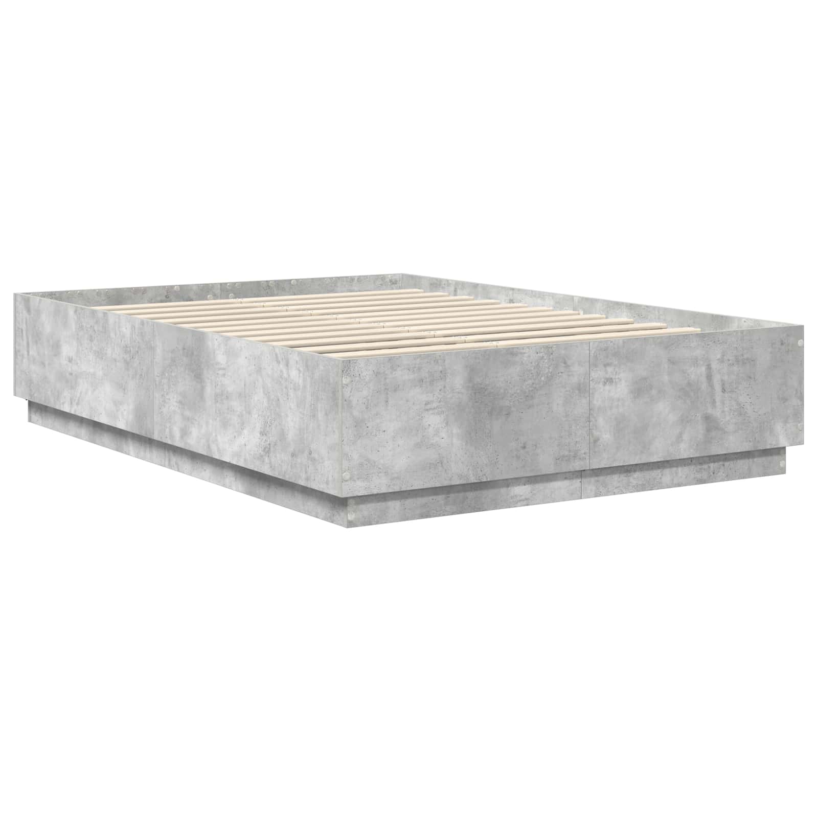 vidaXL Ramka łóżka Betonowy szary 140 x 190 cm Drewno inżynieryjne