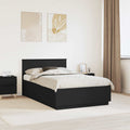 vidaXL Ramka łóżka Czarny 135 x 190 cm Drewno inżynieryjne