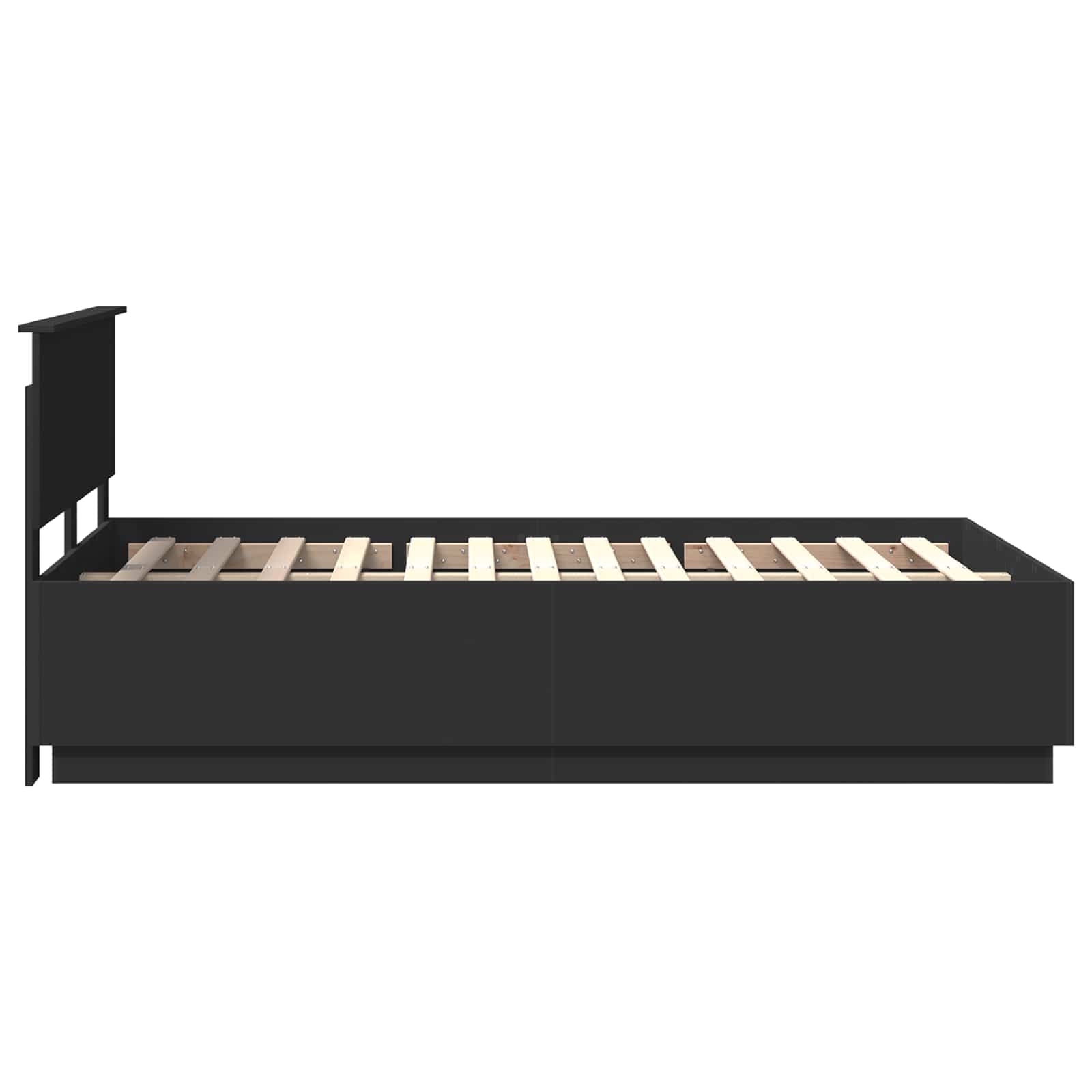 vidaXL Ramka łóżka Czarny 135 x 190 cm Drewno inżynieryjne