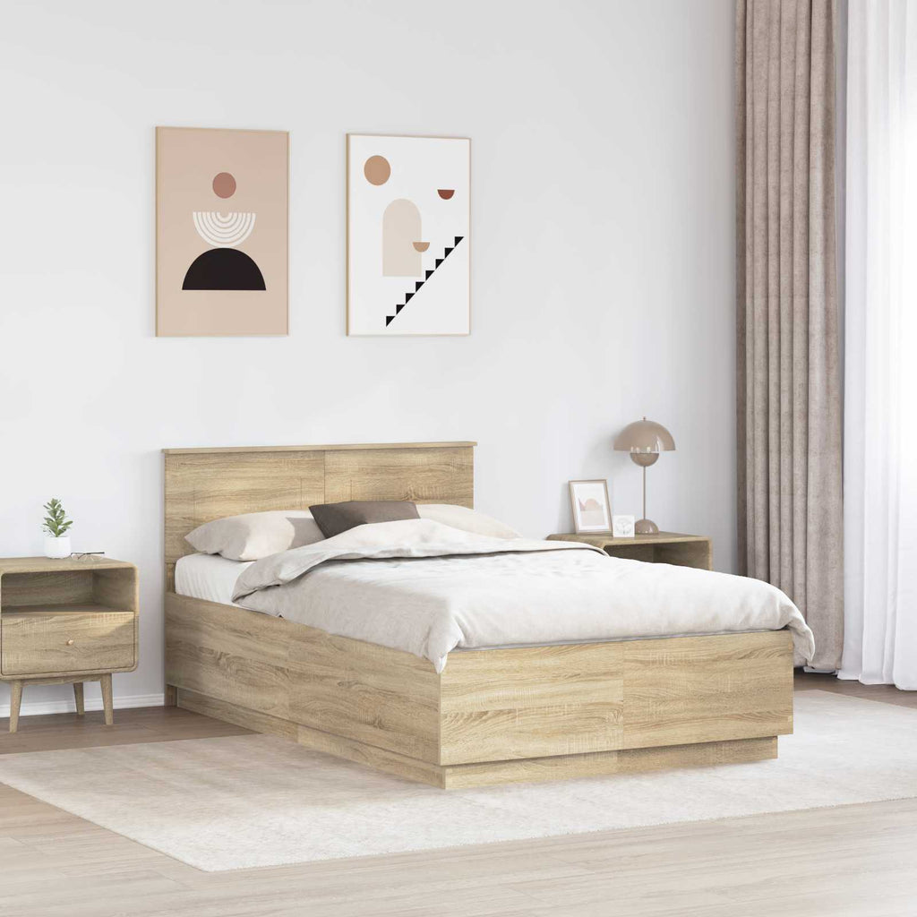 vidaXL Ramka łóżka dąb Sonoma 120 x 190 cm Drewno inżynieryjne
