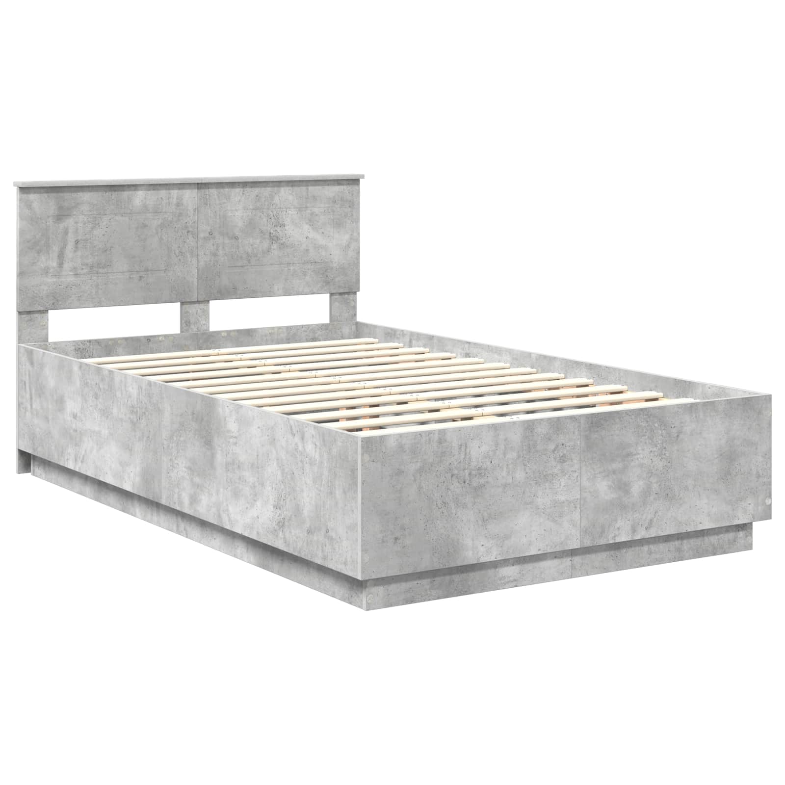 vidaXL Ramka łóżka Betonowy szary 120 x 190 cm Drewno inżynieryjne