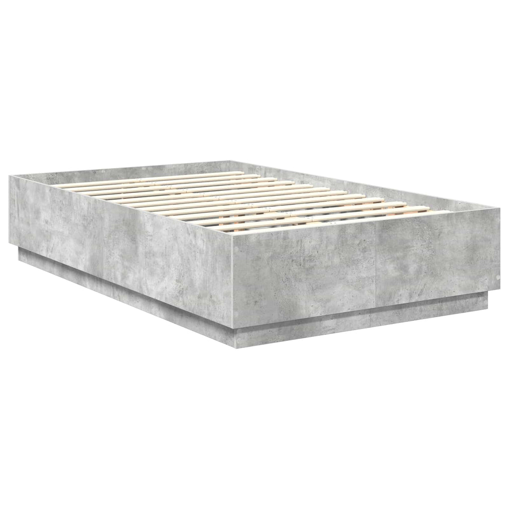 vidaXL Ramka łóżka Betonowy szary 120 x 190 cm Drewno inżynieryjne