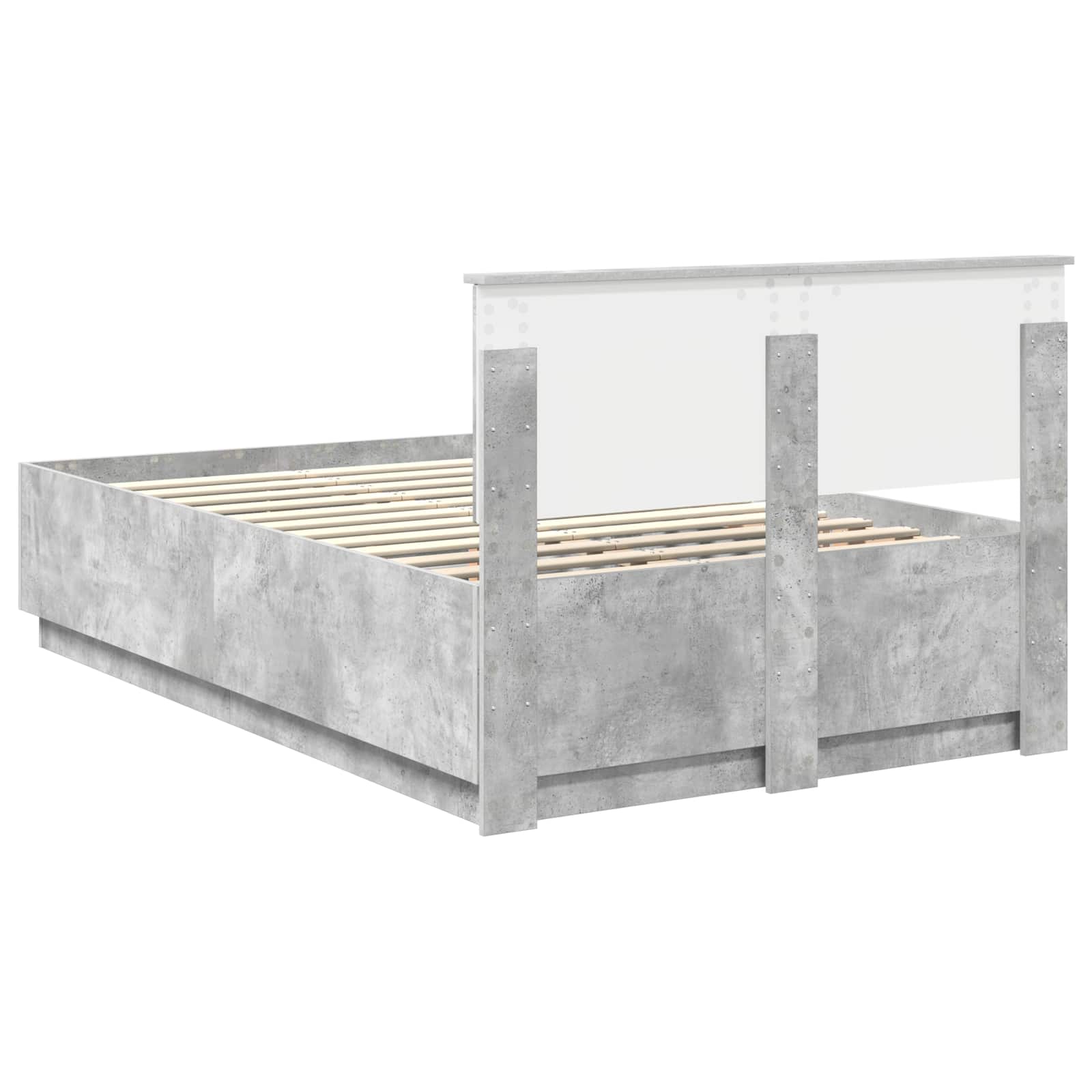 vidaXL Ramka łóżka Betonowy szary 120 x 190 cm Drewno inżynieryjne
