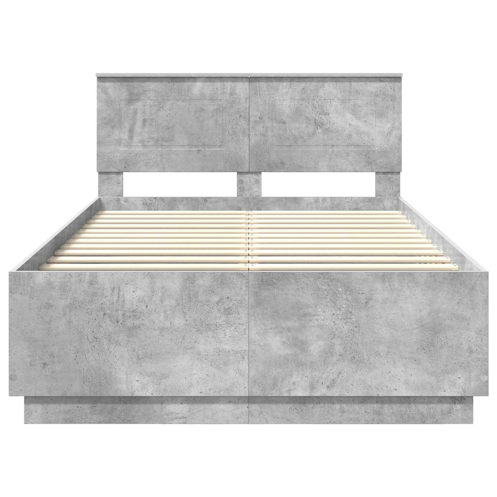 vidaXL Ramka łóżka Betonowy szary 120 x 190 cm Drewno inżynieryjne