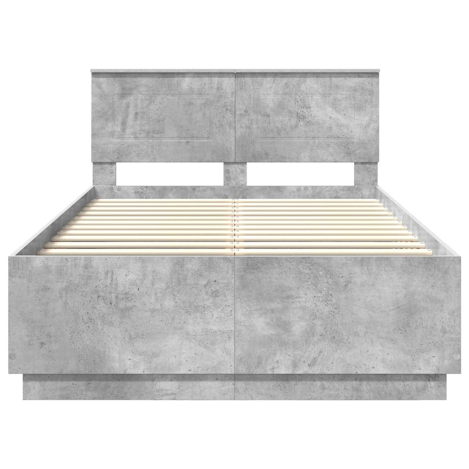 vidaXL Ramka łóżka Betonowy szary 120 x 190 cm Drewno inżynieryjne