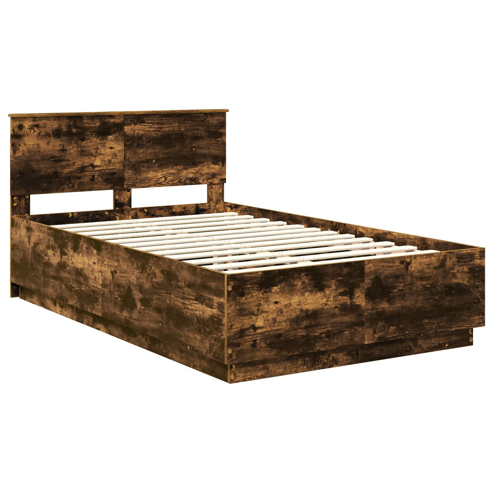 vidaXL Ramka łóżka Dąb wędzony 120 x 190 cm Drewno inżynieryjne