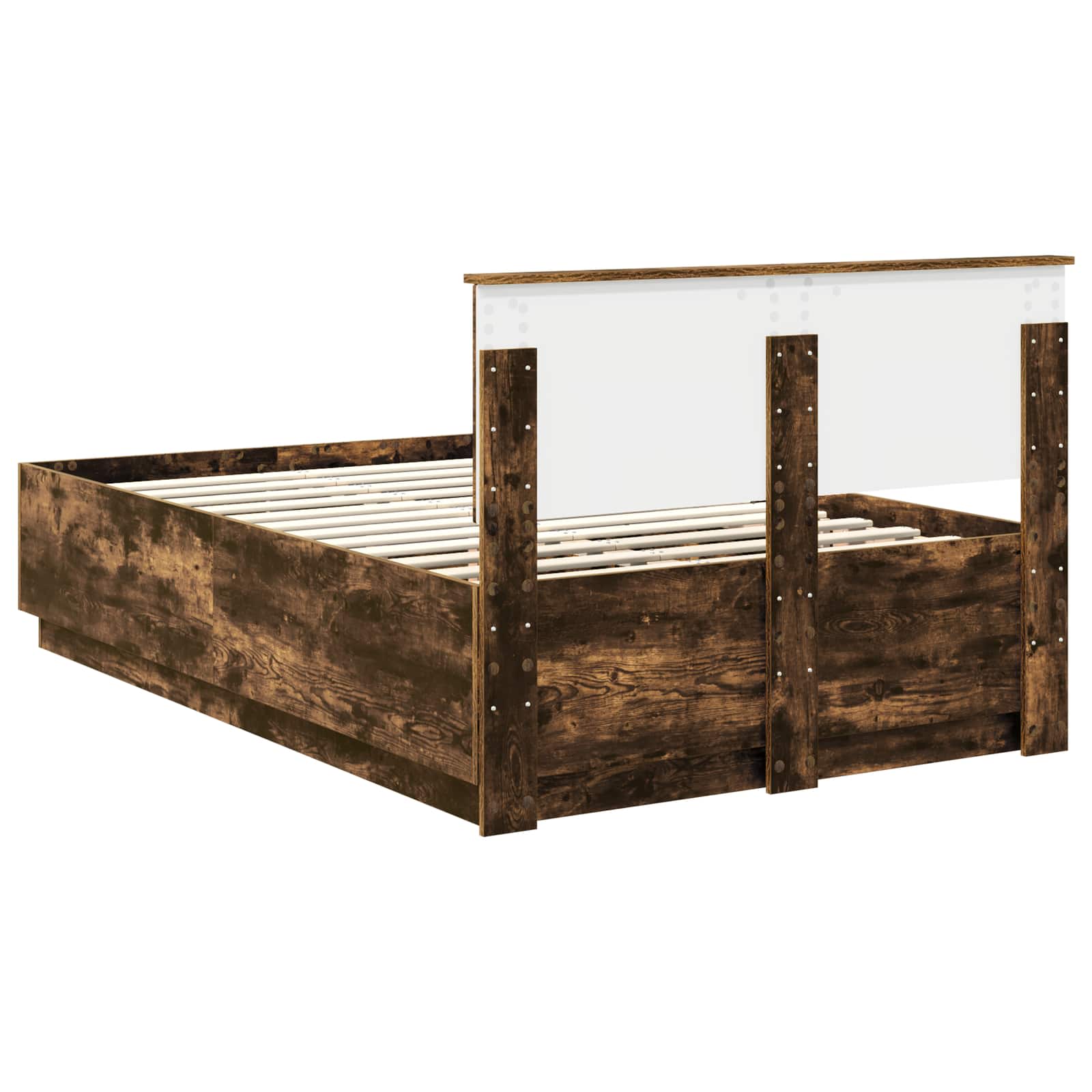 vidaXL Ramka łóżka Dąb wędzony 120 x 190 cm Drewno inżynieryjne