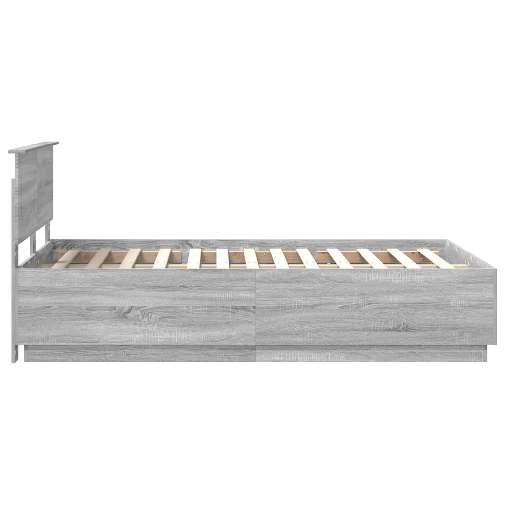 vidaXL Ramka łóżka Szary Sonoma 120 x 190 cm Drewno inżynieryjne