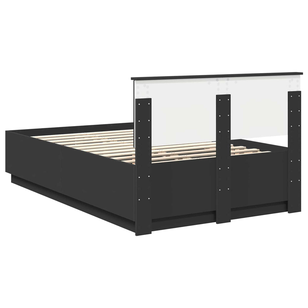 vidaXL Ramka łóżka Czarny 120 x 200 cm Drewno inżynieryjne
