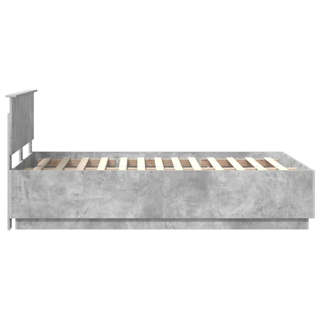 vidaXL Ramka łóżka Betonowy szary 120 x 200 cm Drewno inżynieryjne